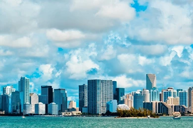 Miami Usa America Sky Clouds Buildings Flats Florida Florida ...