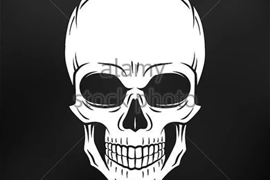 Danger Skull Vector On Black Background. Jolly Roger With ...