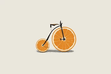 Orange Wheel Bicycle Wallpapers   Digital Art Wallpapers