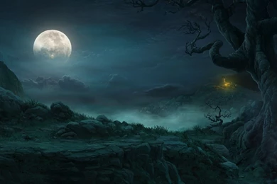 Full Moon In The Forest Wallpapers   Fantasy Wallpapers
