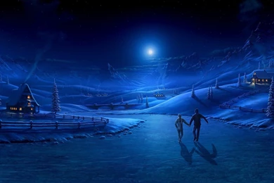 Skating In The Winter Night Wallpapers 27160