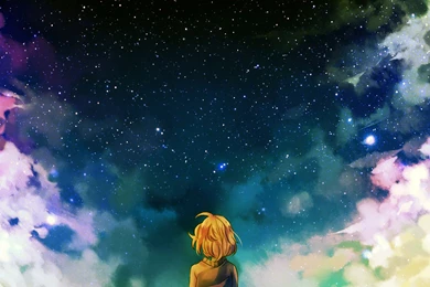Starry Night Anime Girl 4K Wallpapers