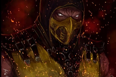 Mortal kombat x wallpaper scorpion hellfire fanart by grapiqkad.jpg