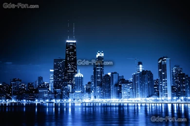 8 Wallpapers Chicago, Blue Night, City, Lights Free Desktop ...