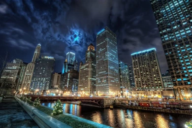 Wallpapers Night In Chicago City   1600 X 1000   Cities Metropolis ...
