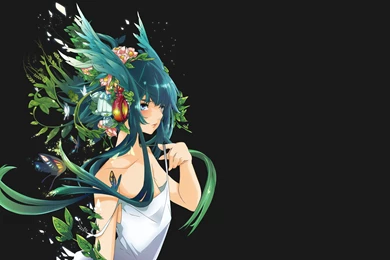 Girl With Headphones And Flowers In Her Hair Wallpapers   Anime ...