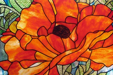 STAINED GLASS FLOWER WALLPAPER   (