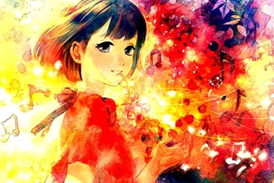 Art Girl Picture Music Abstract Anime