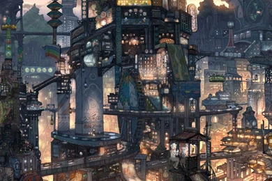 Download Wallpapers Anime City (2560 X 1024 Dual Monitor). Desktop ...