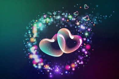 Colorful Hearts Bubbles Desktop Wallpapers   New HD Wallpapers