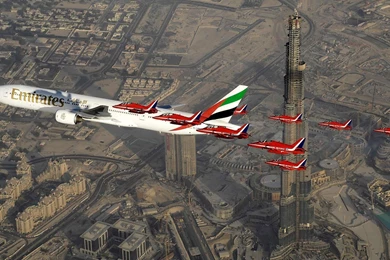 Force Burj Khalifa Formation Flying Boeing 777 Wallpapers