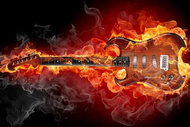 Flaming Guitar Wallpapers   Music Wallpapers