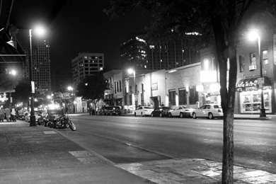 Other: Night Lights 6th Street Austin Texas City Bw World 3572 ...