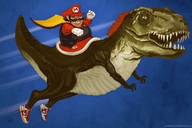 Fat Mario Riding A Dinosaur Free Desktop Backgrounds Wallpapers ...