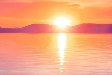 Sunset Night Lake Water Sky Red Flare