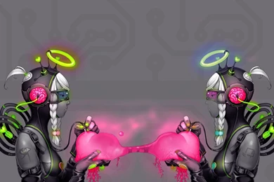 Twin Robots Wallpapers   Fantasy Wallpapers