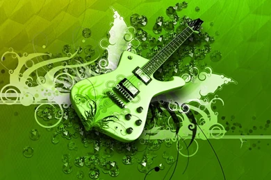 Guitar Green Abstract Hd Wallpapers   (