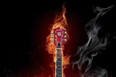 Music Flame Guitar Hd Wallpapers   (