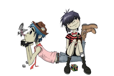 Gorillaz White Drawing Wallpapers