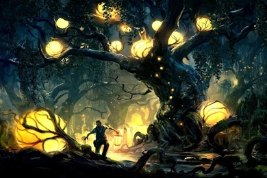 HDscreen: Fantasy Art Forests Surreal Desktop Bakcgrounds