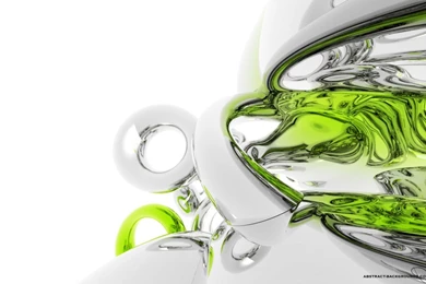 IWallpapers   Abstract 3D Green And White Mix