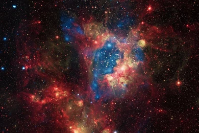 Download HD Space Universe Stars Nebula In Red Yellow And Blue ...