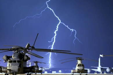 Helicopter And Lightning Wallpapers