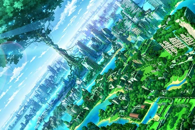 Green City Wallpapers   Anime Wallpapers
