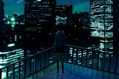 Anime City At Night iPhone 5 Wallpapers