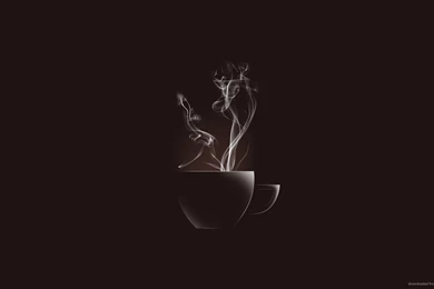 800x600 Cup Of Steaming Coffee On A Black Backgrounds Wallpapers