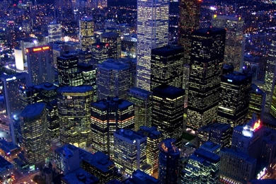 View From Cn Tower In Toronto At Night Wallpapers   (