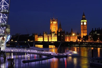 London Eye At Night   Wallpaper.