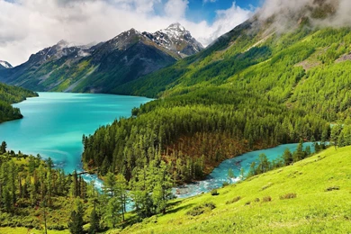 2560x1440 River Mountains Wallpapers