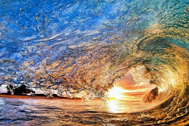 1920x1080 Ocean Wave Sunset Wallpapers