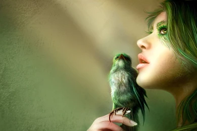 Green Bird Girls Wallpapers HD HD Wallpapers