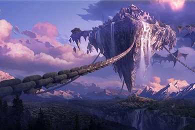 Wallpapers Chained Floating Island Fantasy 1920 X 1080 Full Hd ...