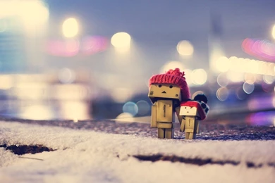 Download Wallpapers 1920x1080 Danbo, Winter, Cardboard Robot, Caps ...