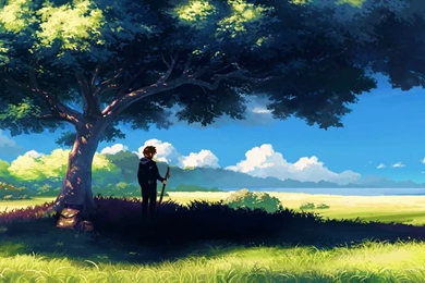 1920x1080 Anime, Scenery, Boy Under Tree, Anime Scenery Wallpapers ...