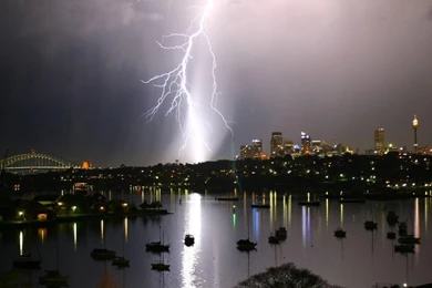 Lightning Storm Night City HD Wallpapers Wallpapers (