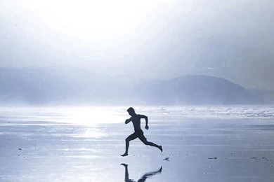 Running At Beach Dawn iPhone 5s Wallpapers Download