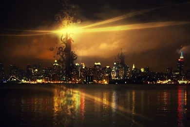 1024x768 City Night Scape Desktop PC And Mac Wallpapers