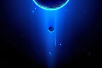 Full HD Wallpapers + Space, By Josef Barton, Planets, Stars, Blue