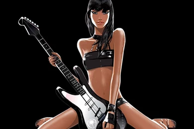 Download Wallpapers 1920x1080 Vector, Girl, Beautiful, Guitar Full ...