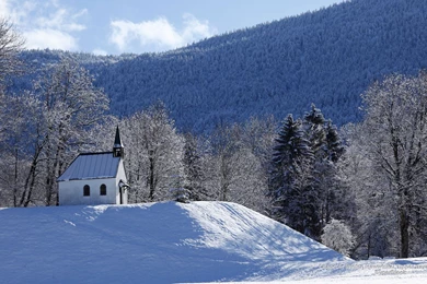Religious: Church Mountains Winter Snow Churches Architecture Full ...