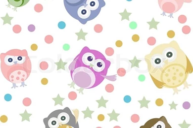 Bright Backgrounds With Owls, Leafs, Mushrooms And Flowers
