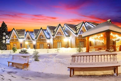 1366x768 Village Winter Wallpapers