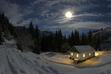 1440x900 House In Winter Wallpapers