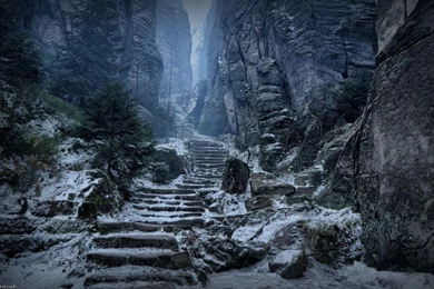 HDscreen: The Elder Scrolls V: Skyrim Mountains Rocks Snow ...
