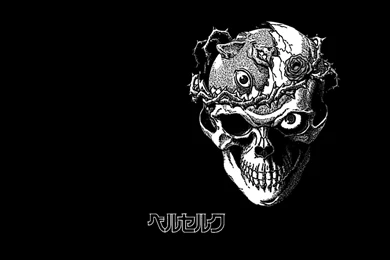Behelit Berserk Black Flowers Monochrome Rose Skull Dark Wallpapers ...