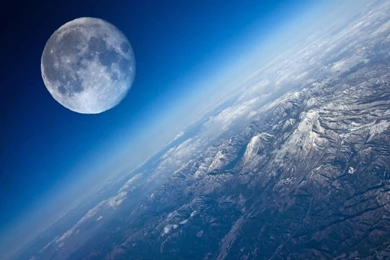 Earth And Moon HD Desktop Wallpapers : Widescreen : High Definition ...